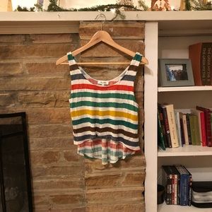 Rainbow striped crop top